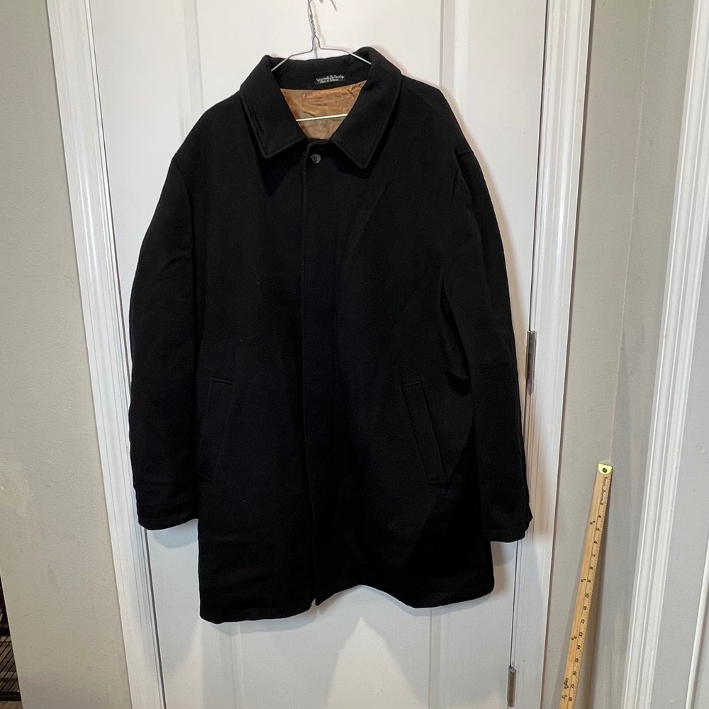 Fumagalli Mens Wool Cashmere Blend Overcoat Black Size XL/XXL